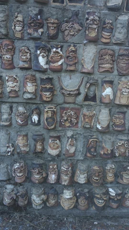A whimsical wall on an abandoned building in nearby Pollock Pines.
