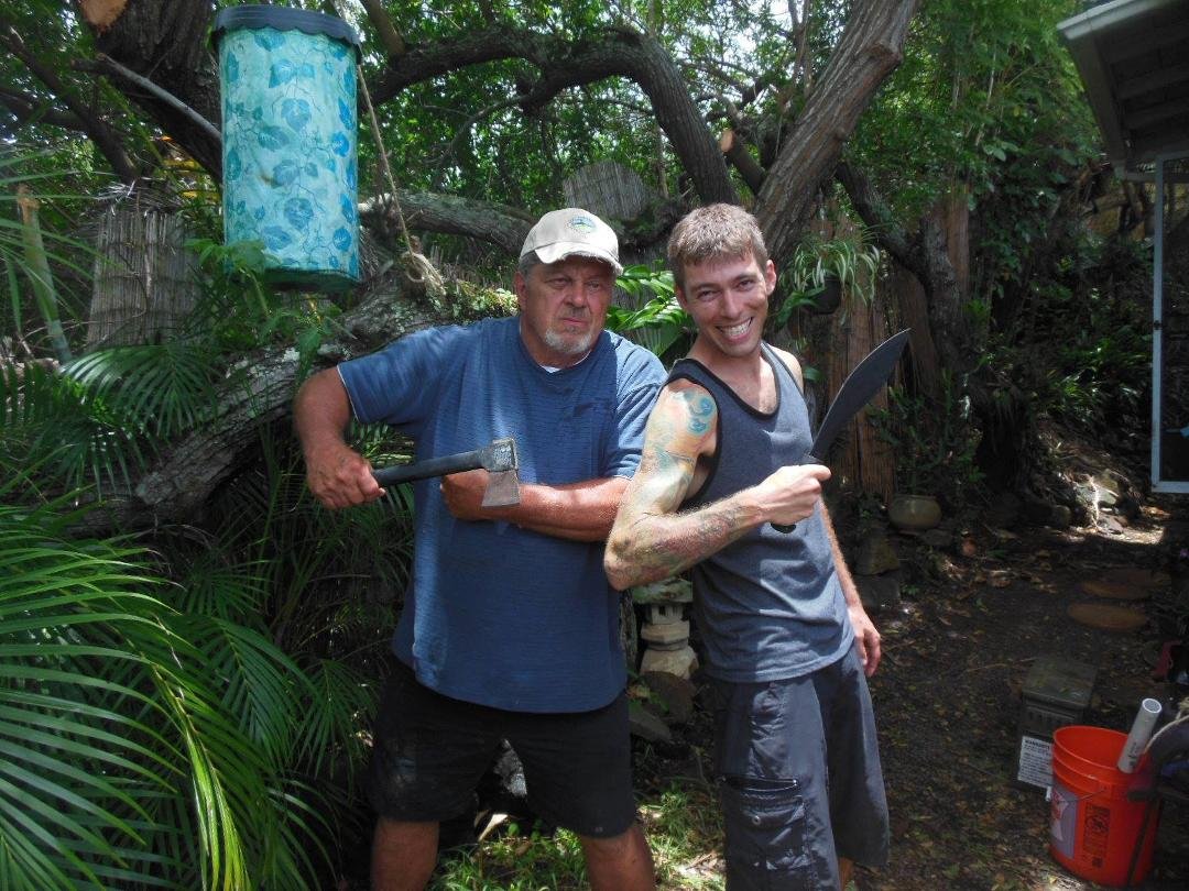 Gardening in Paradise with my son