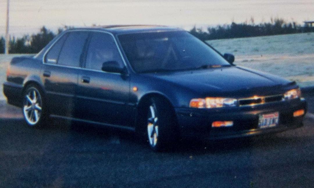 My 1991 Honda Accord SE Lowered with 17" Freedom Design Custom Wheels. ;)