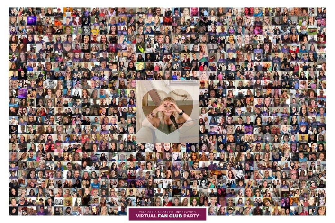 Carrie Underwood didn't want to let the Corona Virus keep her from having her fan club party this year and she didn't want to disappoint her fans, so she did a virtual party online. It was awesome. Here is a group photo o