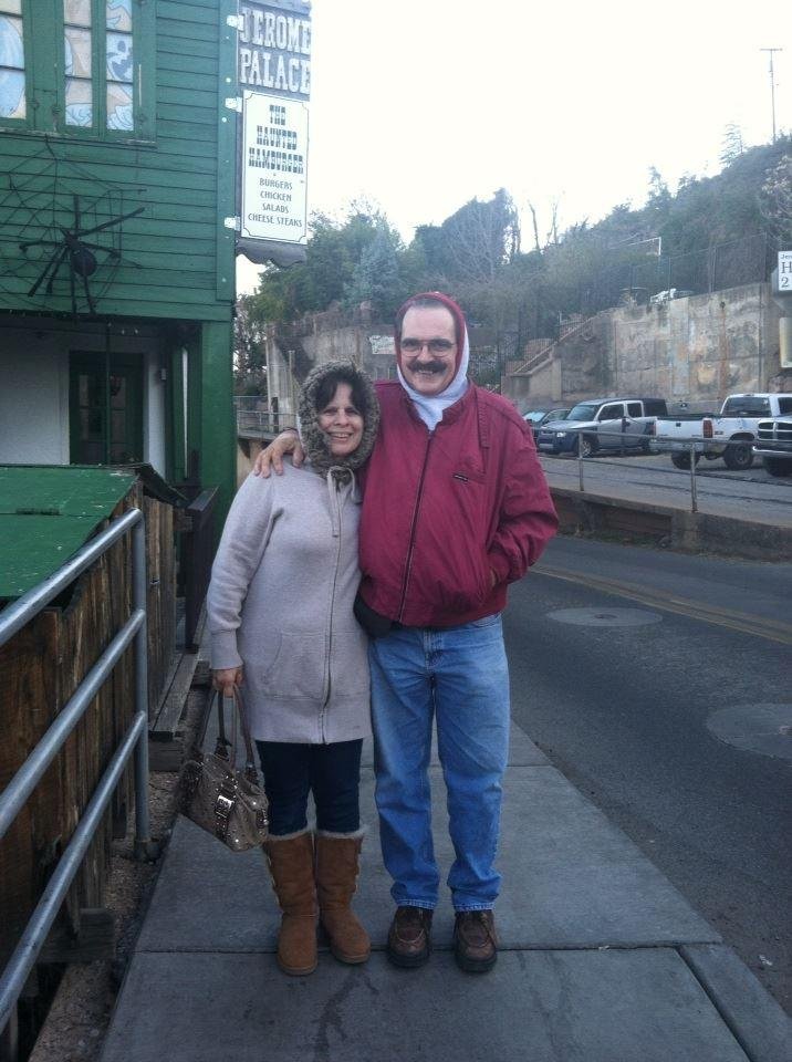 Mary & Skip at the Haunted Hamburger in Jerome, AZ
