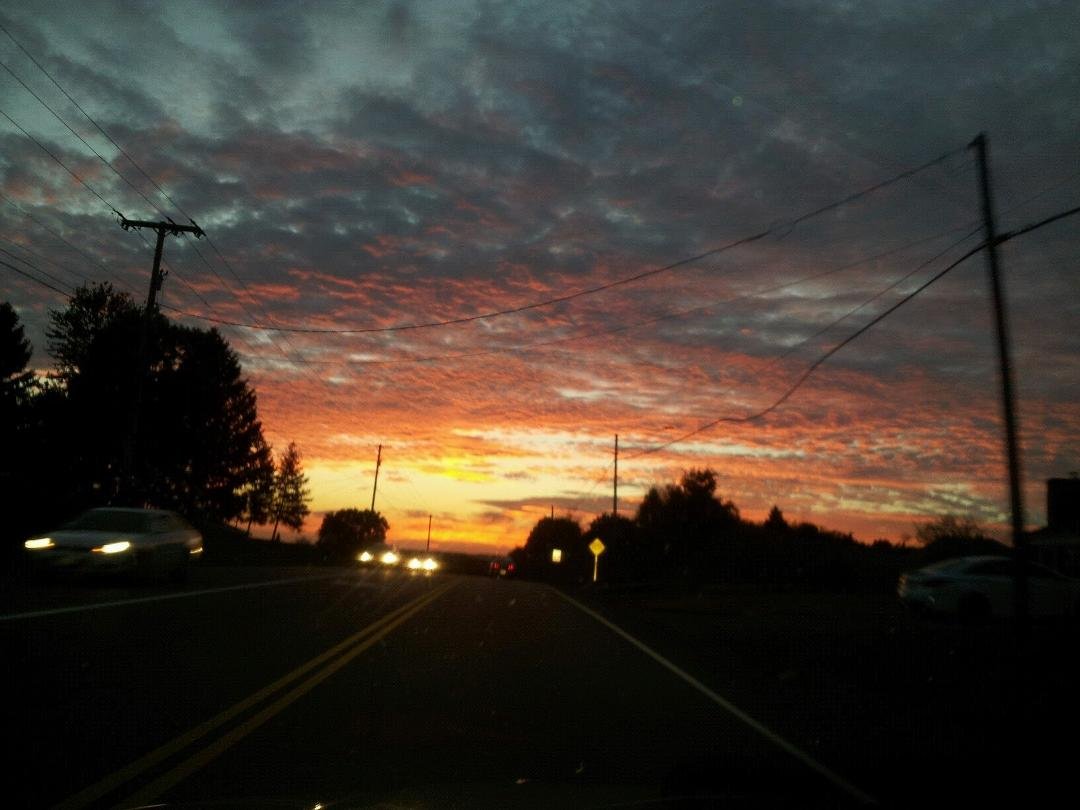 This beautiful sunset on the way home from church tonight.