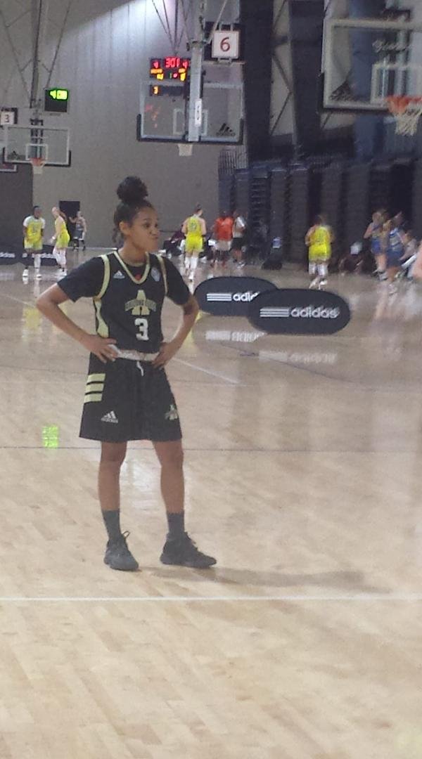 This is my 14 year old niece playing for the 17U traveling team from Arizona. She just scored in double figures.