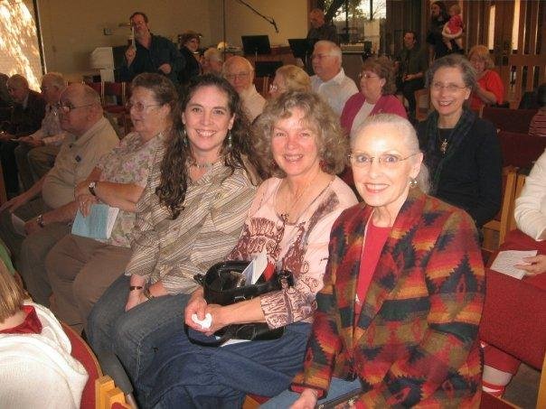 Mom, Aunt Sandy and Nanny at the church play.