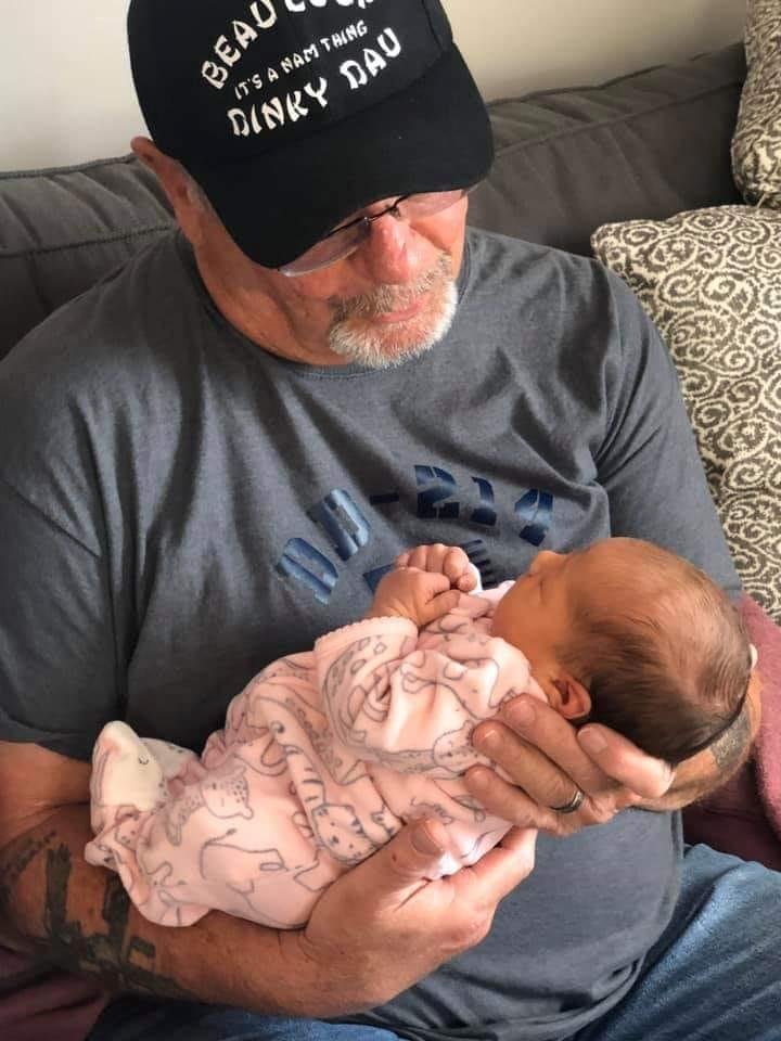Met my great granddaughter Tinley for the first time yesterday. I was as nervous holding her as I was holding my daughter Tina Hust back then. So tiny and fragile. But I loved ♥️holding them both❣ I wasn't able to hold my g