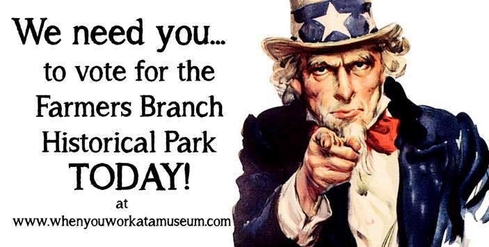 Thank you so much for your help getting the Farmers Branch Historical Park to the second round of the Museum Dance Off! Over 4000 votes were cast last month to help us get to where we are today: asking for your help again t