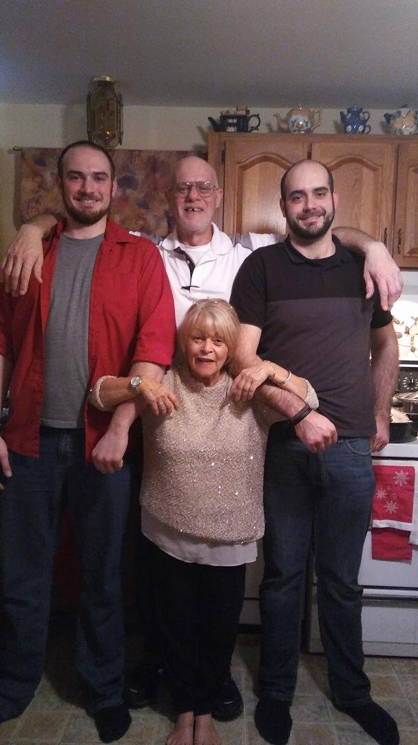 My 2 tiny sons...And their 6' 6" stepmom (in her mind anyways...)...😀😀😀😀