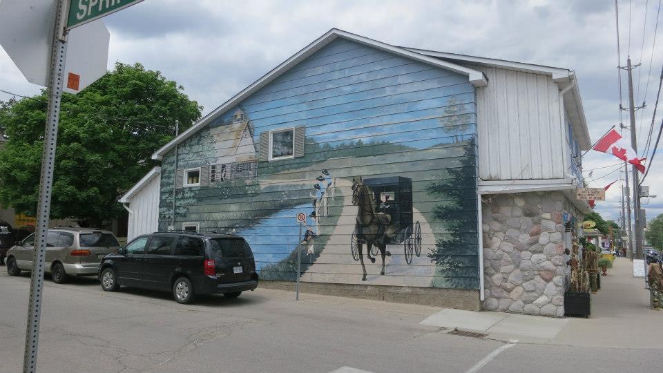 Mural on side of building - St. Jacobs, Ontario - June 2012