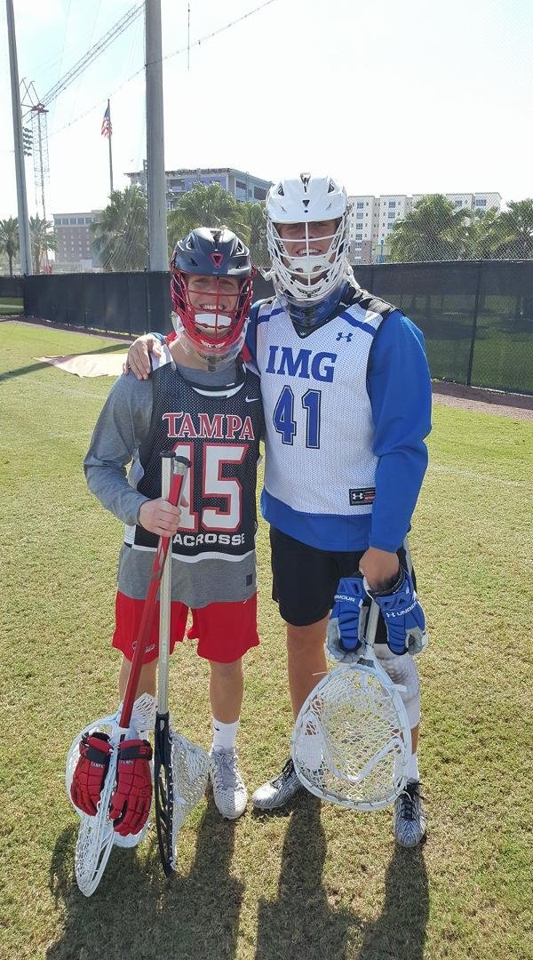 Two old club lacrosse buddies