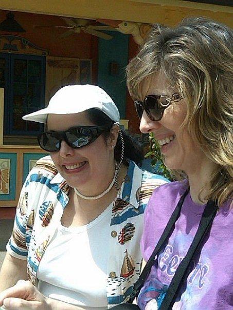Daughters Tricia and Teri, havin' fun at Animal Kingdom.