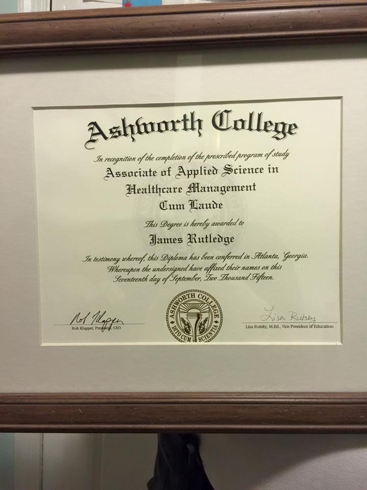 Finally received my diploma today. Only took 61 years to finish! 
Great feeling, great family , great kids, great job! Only one thing missing, my cuddly pooh pear and soul mate. But I know she is as proud of me for finishin