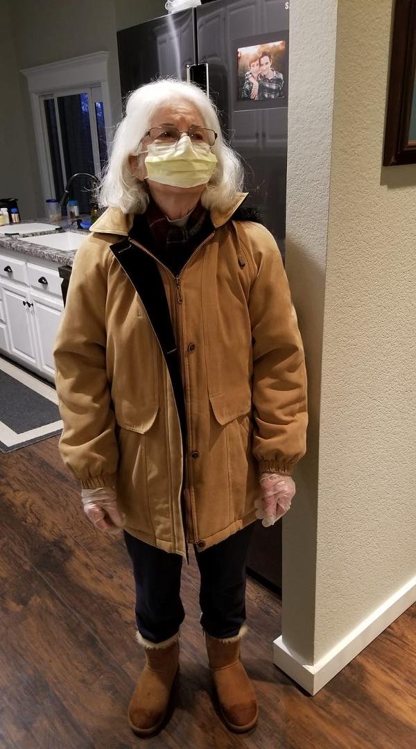 On her way to the grocery store