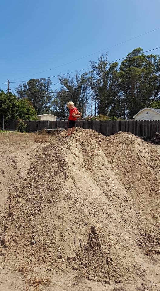 Nothing better than a big pile of dirt and a stick!