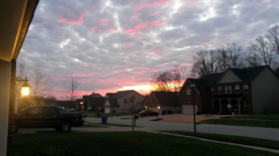 Beautiful sky looking out my front door tonight