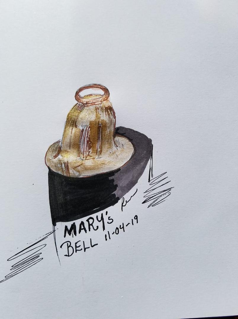 L Cohen's quote reminded me of bell Mary Wright gave me she had one on her desk i loved to ring it is a fishing bell used in Hawaii tied to the line will ring when a fish is caught while the fisherman rests under shade tree