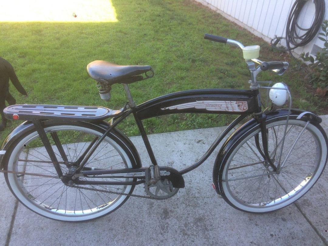 My 1953 Hawthorne. Just like the one I rode on my paper route when I was 14.