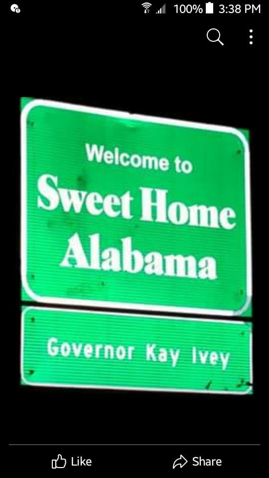 Been driving all day getting ready to head into Alabama! Heading south to Florida, the Q-tip state, isn't that where everybody goes to retire!