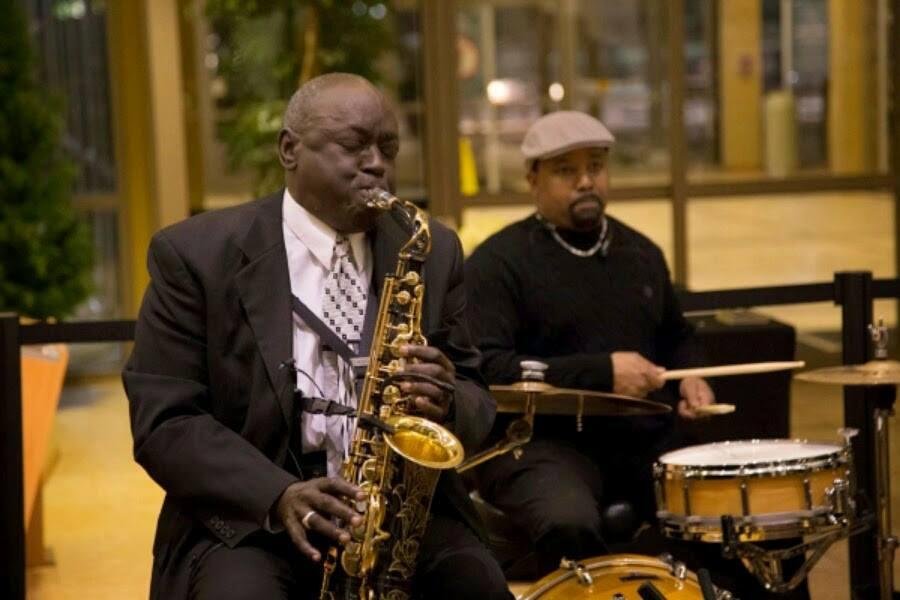 Larry Banks (sax), Reggie Ganther (drums) 2015 Ralph Ellison Gala
