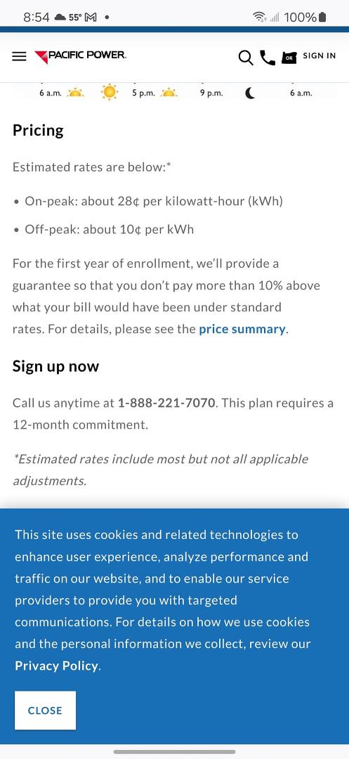 Researching Pacific Power and Light rates. 5pm to 9pm ate the witching hours. The clothes dryer and hot water heater both consume the same 4.5 kilowatts, 4.5 x $0.28 = $1.26 per hour. The other hours the rate is about $0.10