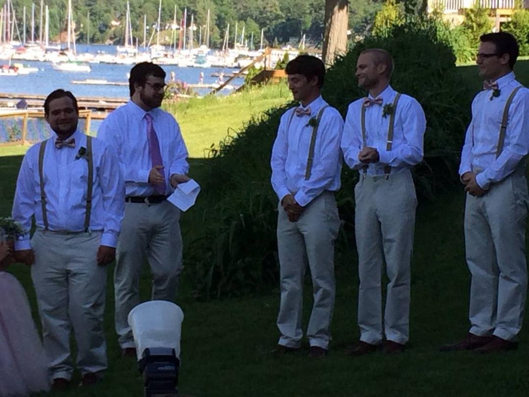 Ian officiated at his friend's wedding. A great day!