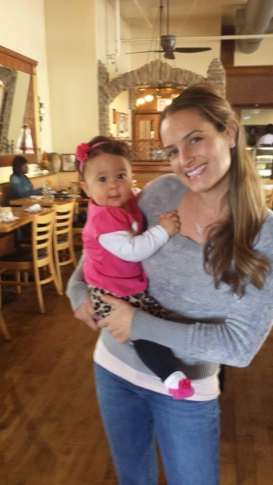 Mommy and Angelina. Just got my ears pierced