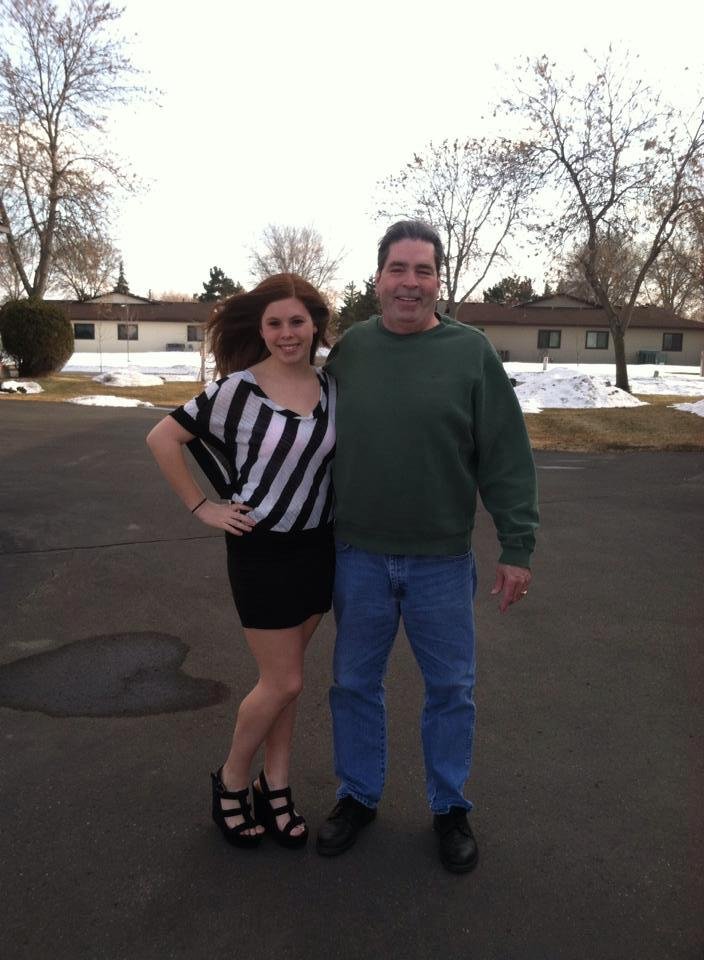 Taylor and her dad at Osseo girls Basketball Banquet