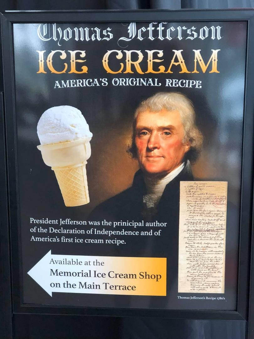 Thomas Jefferson’s recipe of America’s first ice cream. It was delicious!! 😋