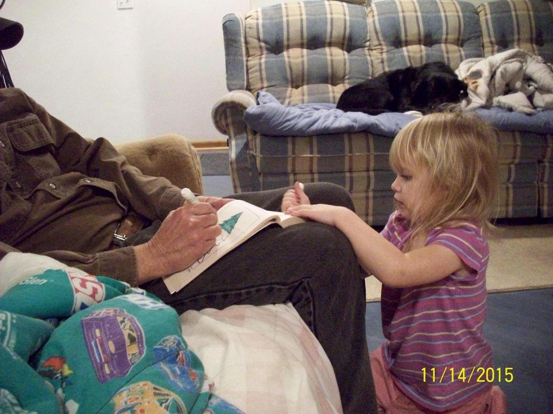 Coloring with Grandpa.