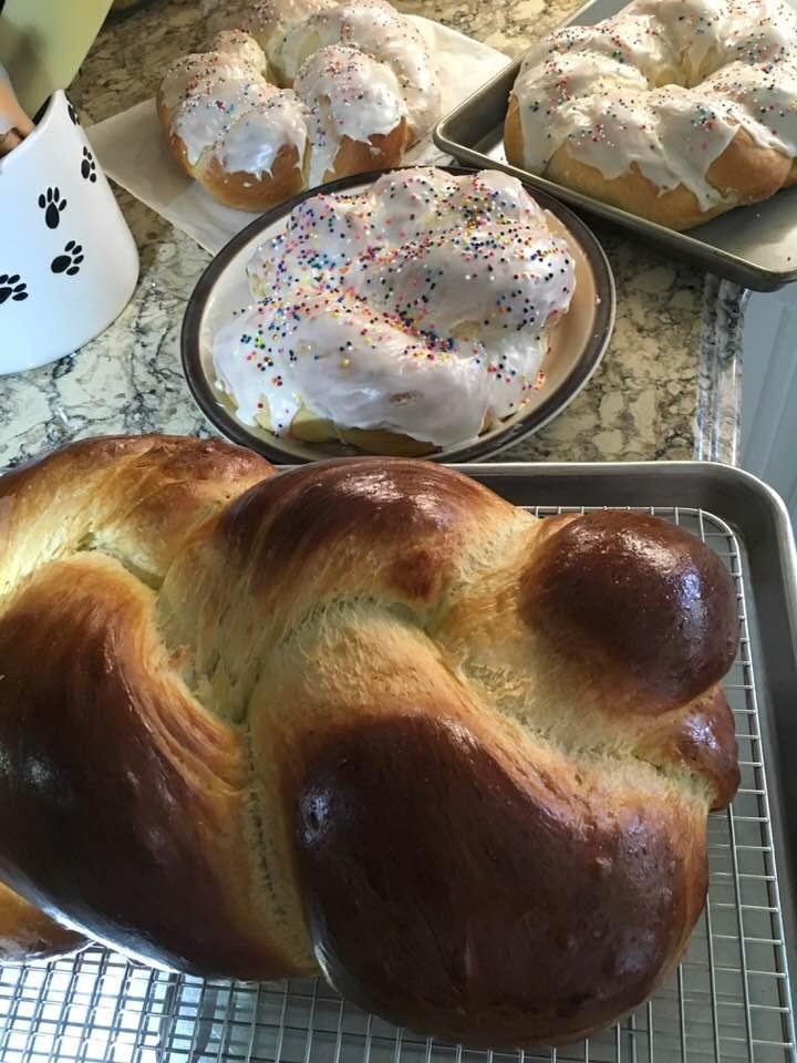 Baking bread today, the braid to go with a ham.