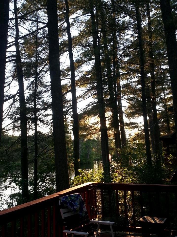 Steak tips on grill. Fresh green beans on stove and eating outside with the sunset. Heaven on earth at balch lake