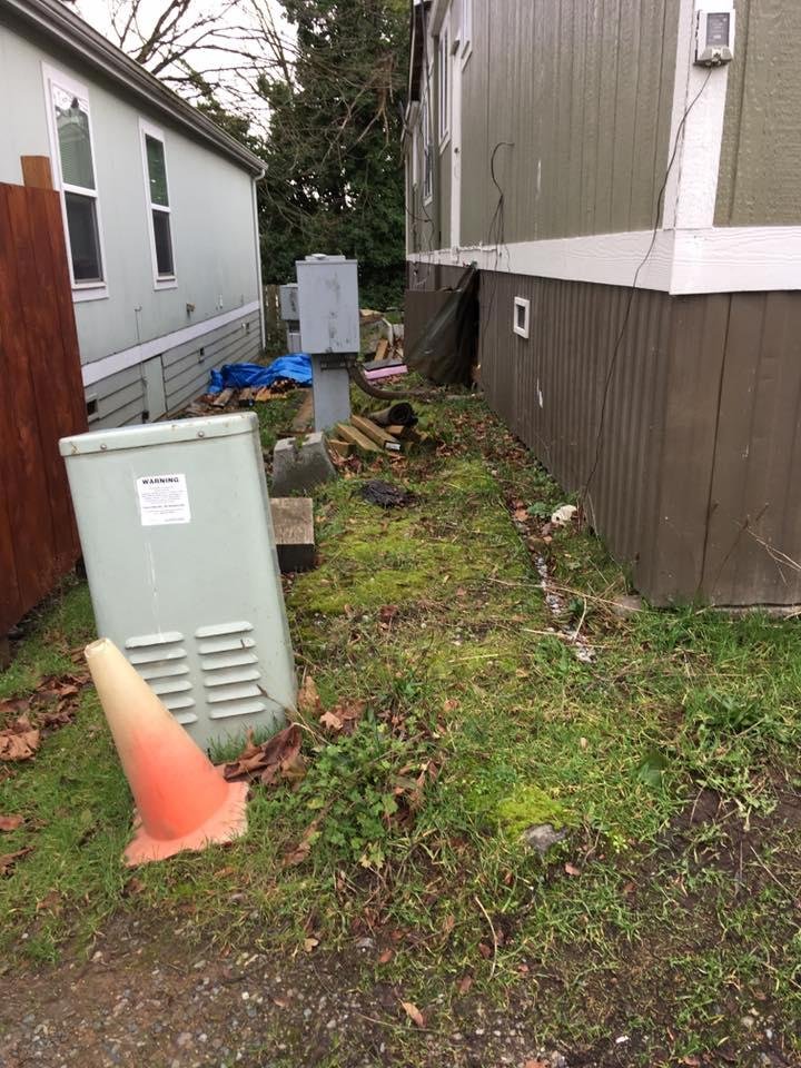 Siding pulled away from this home.