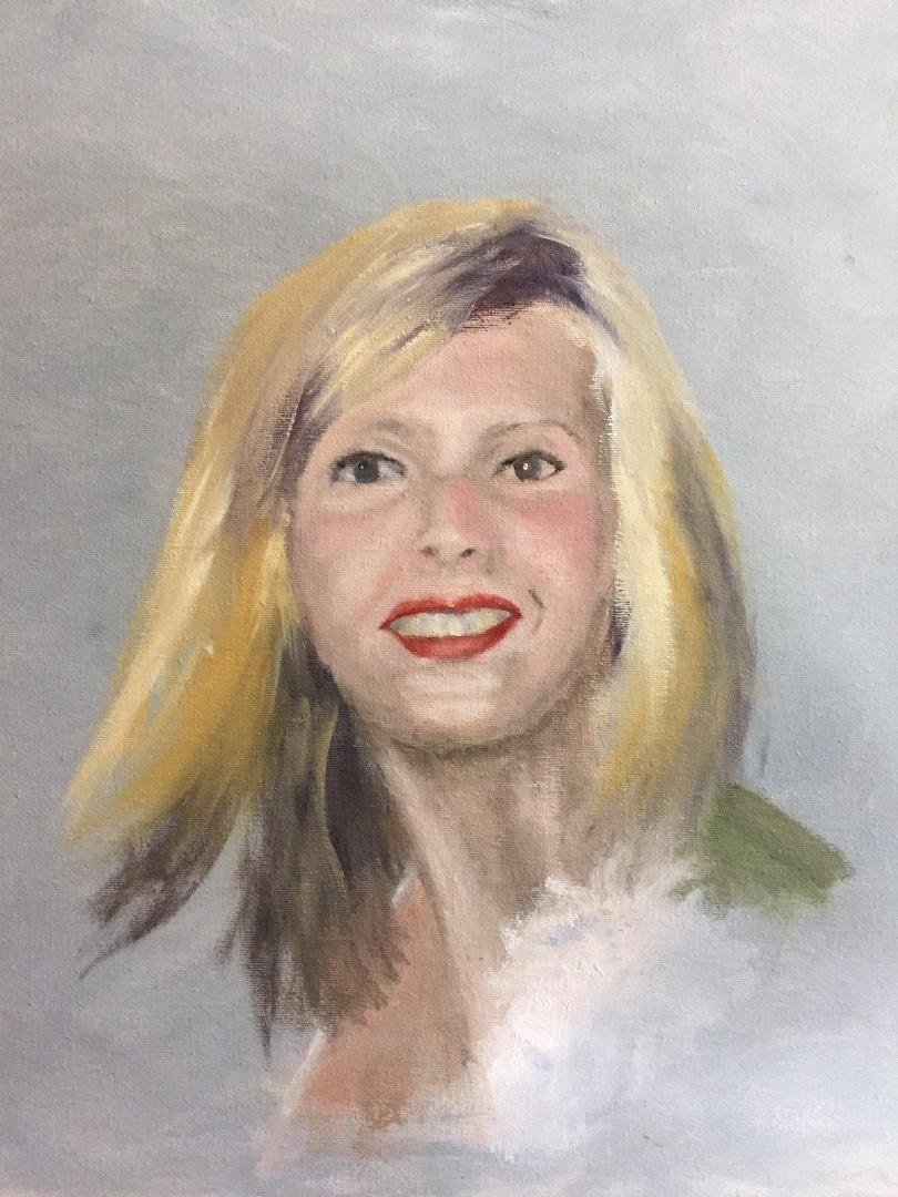 I just finished my portrait of Eleanor Lederer from a picture of her shortly before we got married. I think she likes it.