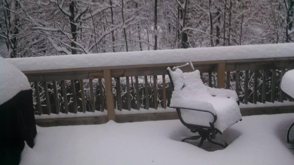 Spring snow flurries...another 5 inches