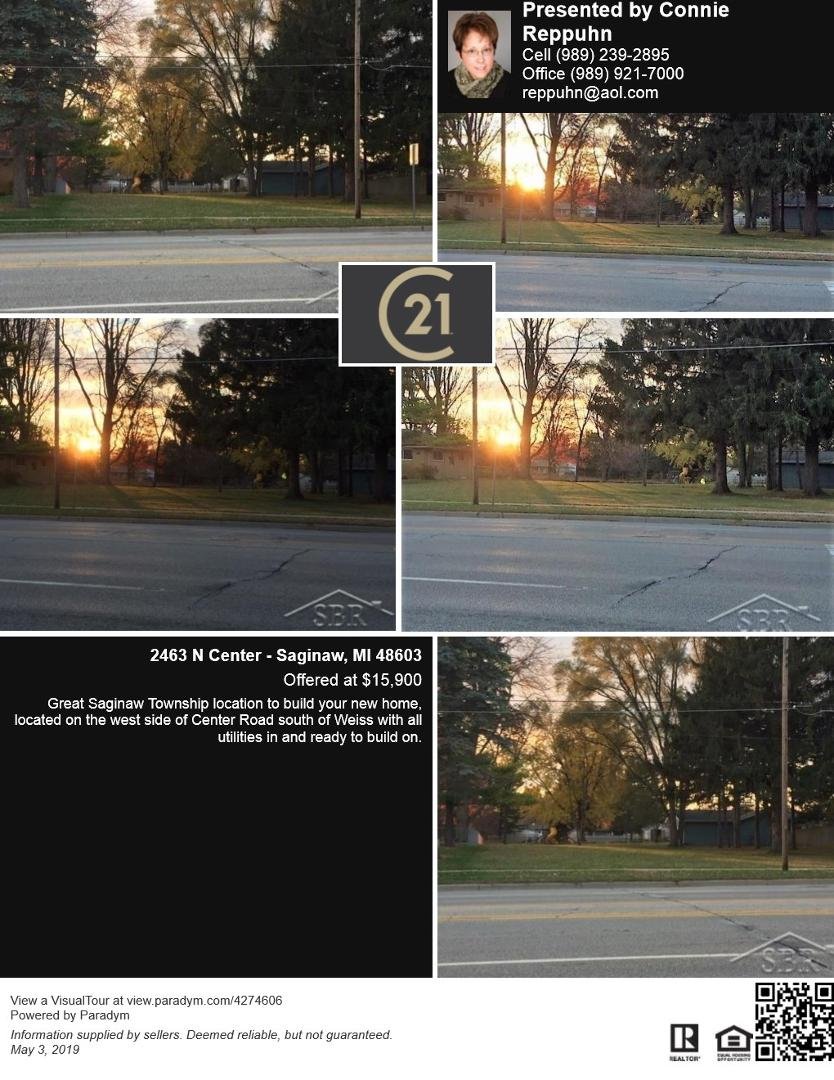 Feature of the Week - 2463 N. Center in Saginaw Township. Close to schools, cleared lot, and utilities at the road. Build your new home on this one. Call for more details.