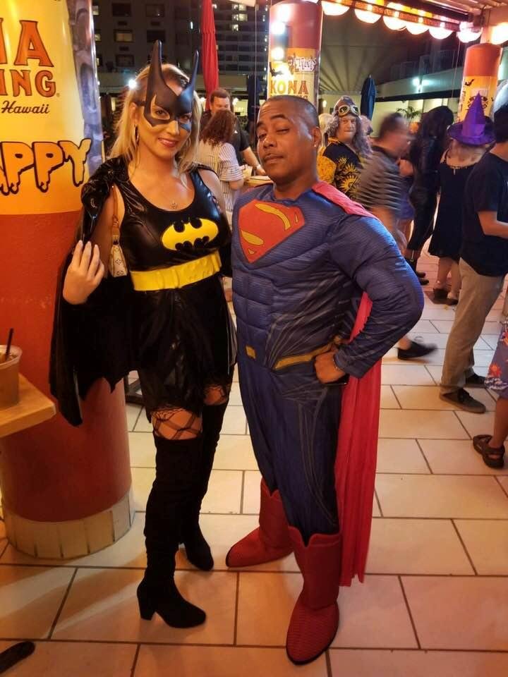 Anthony and Monica—-Halloween night in Honolulu