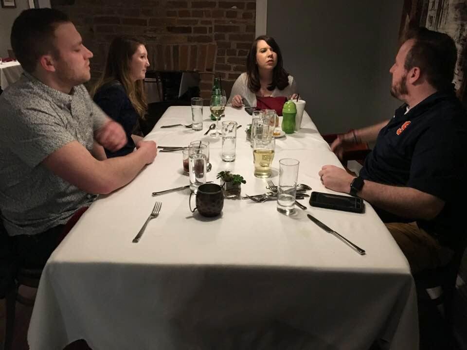 Dinner with Chris and SB and Trot ! We also met Matt and Bree
The Peppermill in Martinsburg WV