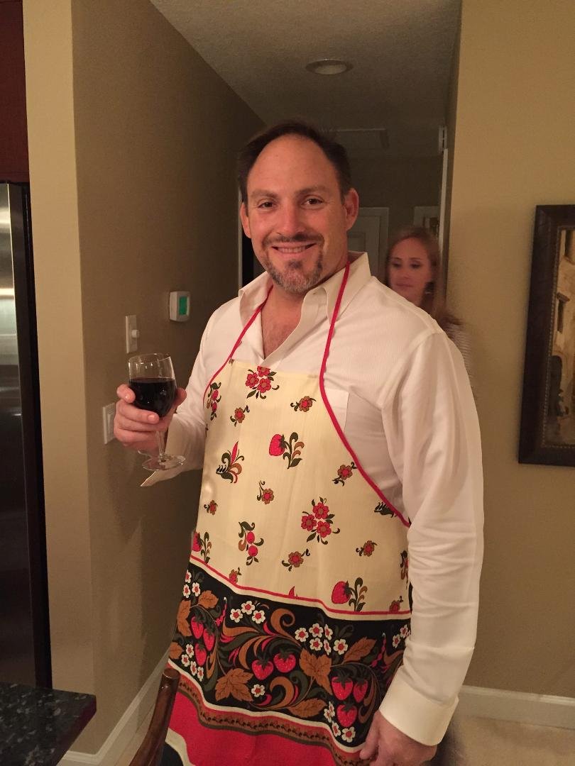 Adam getting dinner prepared for New Years