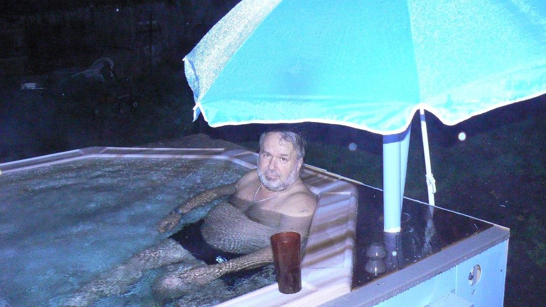 Wishing you were here too, Rain or not, a hot tub is nice