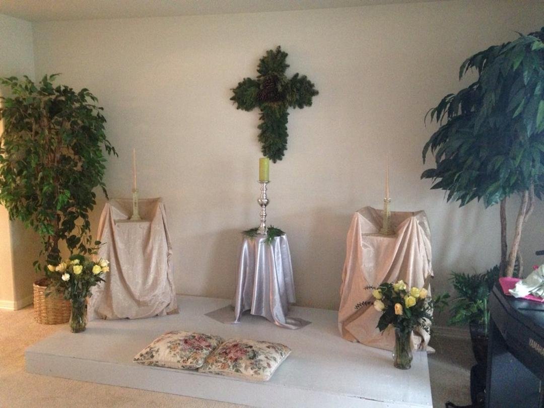 A home altar of a wedding