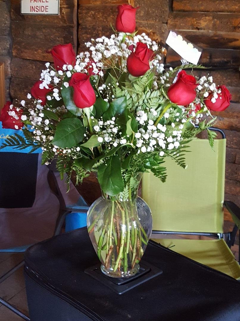 Beautiful flowers from Brad Bailey for my birthday! Thank you, son