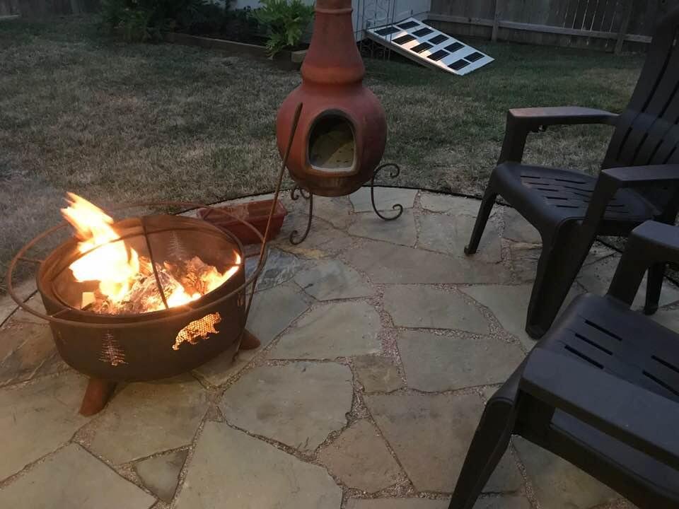 Trying out Susan’s new fire pit she got for her Birthday...She’s a pyro & loves burning stuff...She had both of pits going a little while ago....The grandkids just left headed back to Huntsville after opening their Christma