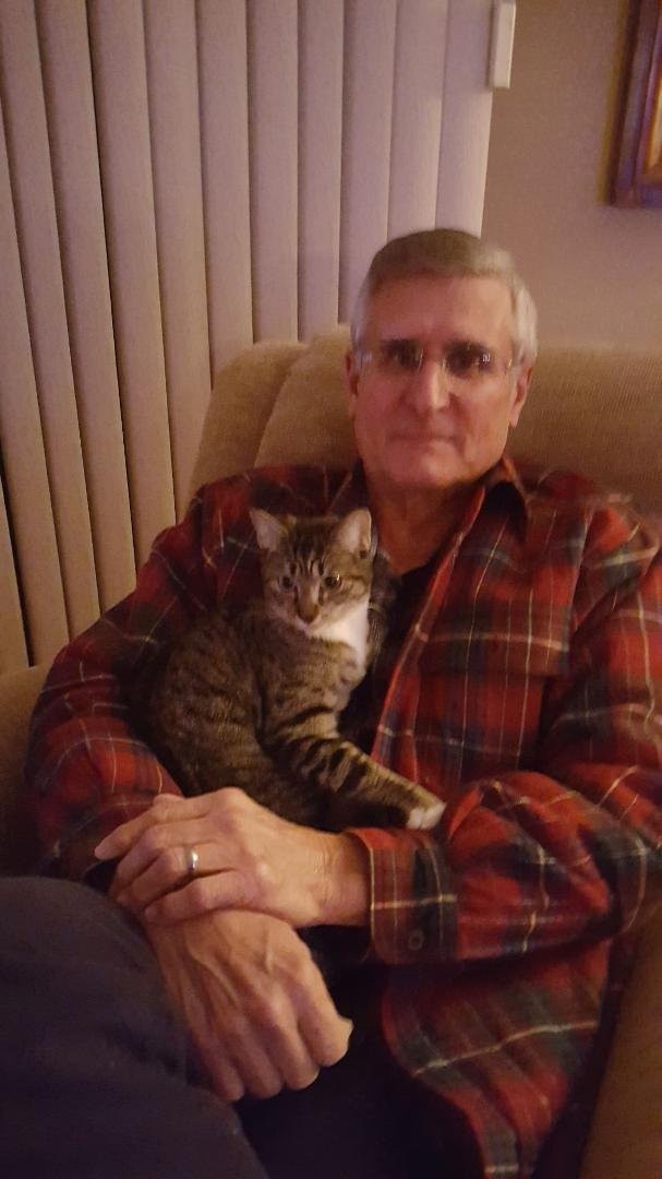 Clem Ladas and his cat