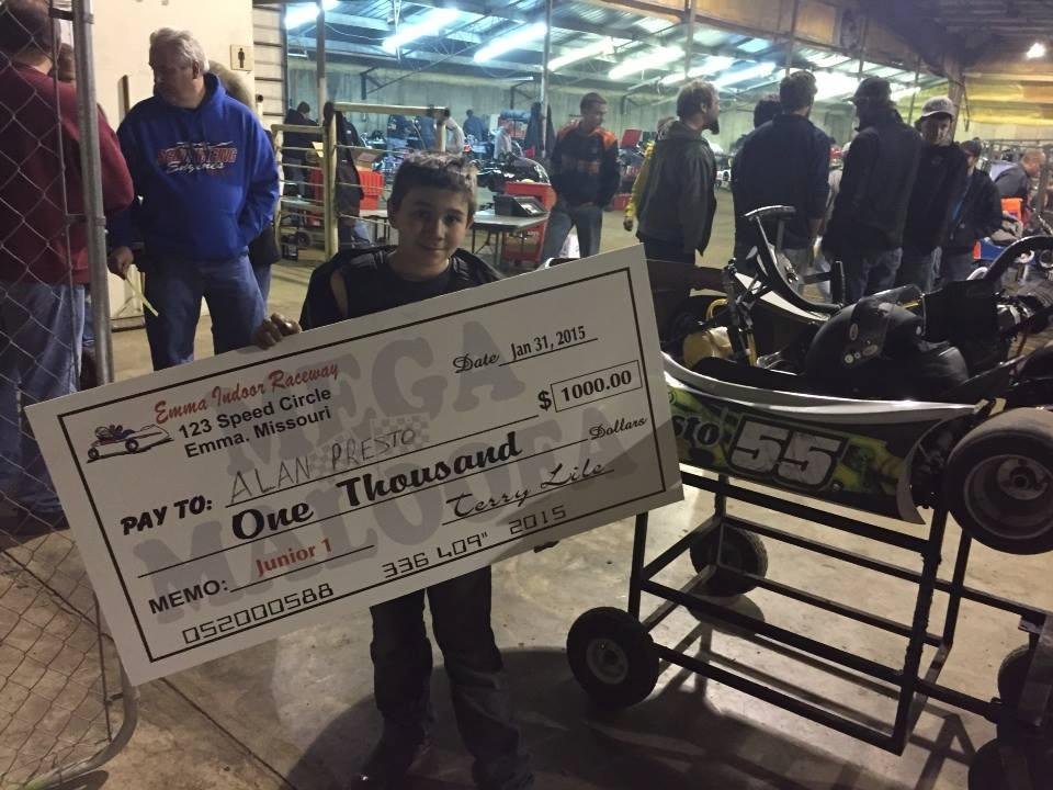 Congrats to Allan Presto, Tracy Motor Sports engines and tires jr1, winner of the $1000 to win at Emma raceway last Saturday night