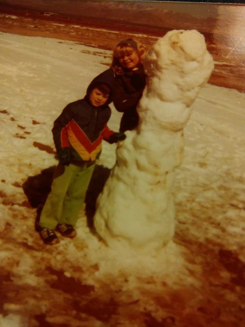 Happy Birthday to now my younger brother! I miss spending time with you. We sure had fun with our Spring Break snow fall. What a snowman we built. 😁