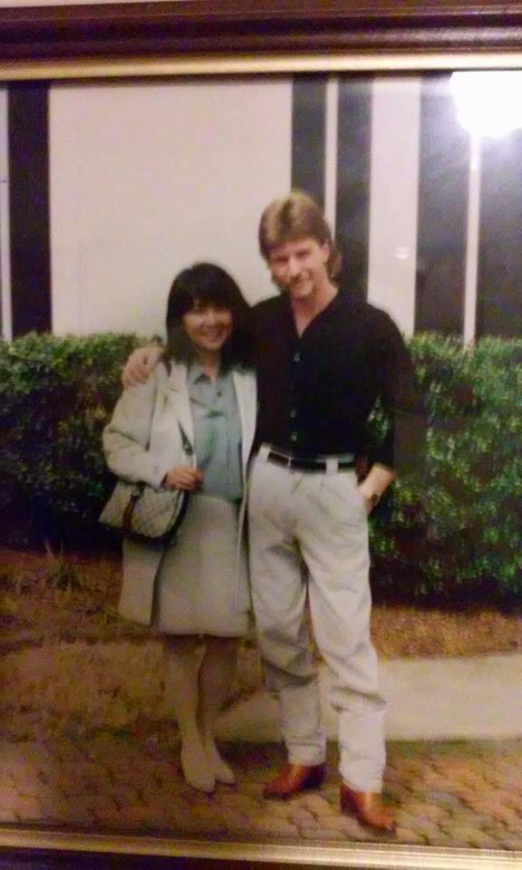 I found this on my Mom's wall. It was taken about 21 year's ago at my nephews baptismal when I became his godfather.