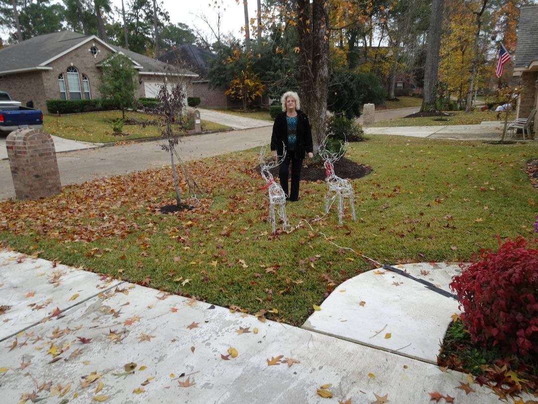 Ann in the front yard