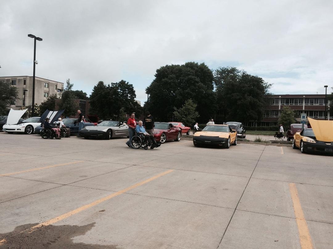 Our Corvette club at the veterans home in Marshalltown giving them a private car show.