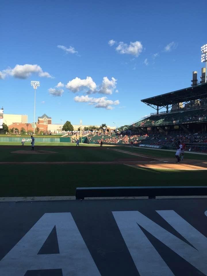 At Victory Field with Jerry Coraz.  First row behind Indians dugout.  Thanks Jerry!!!