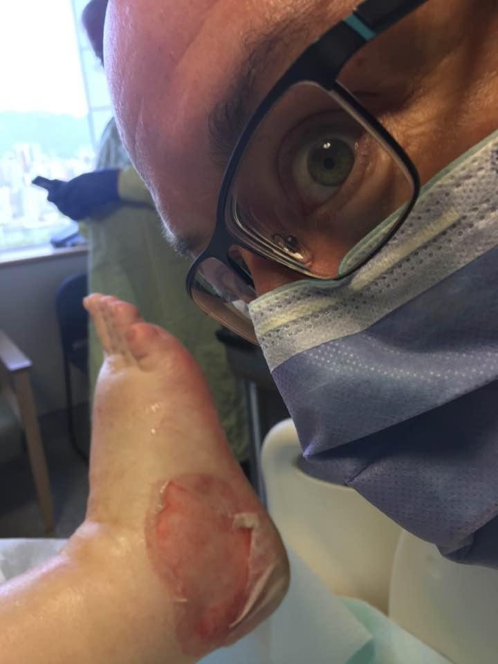 Our wonderful nurse photobombing