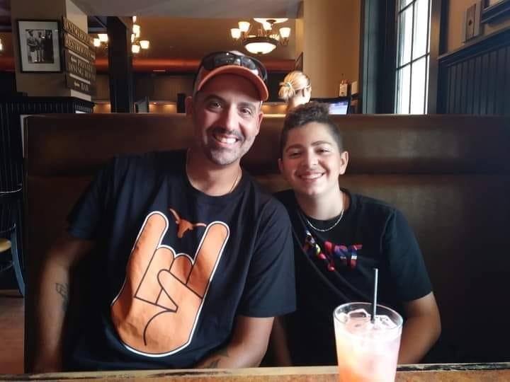 My son and grandson. Wonderful vacation too much time apart.